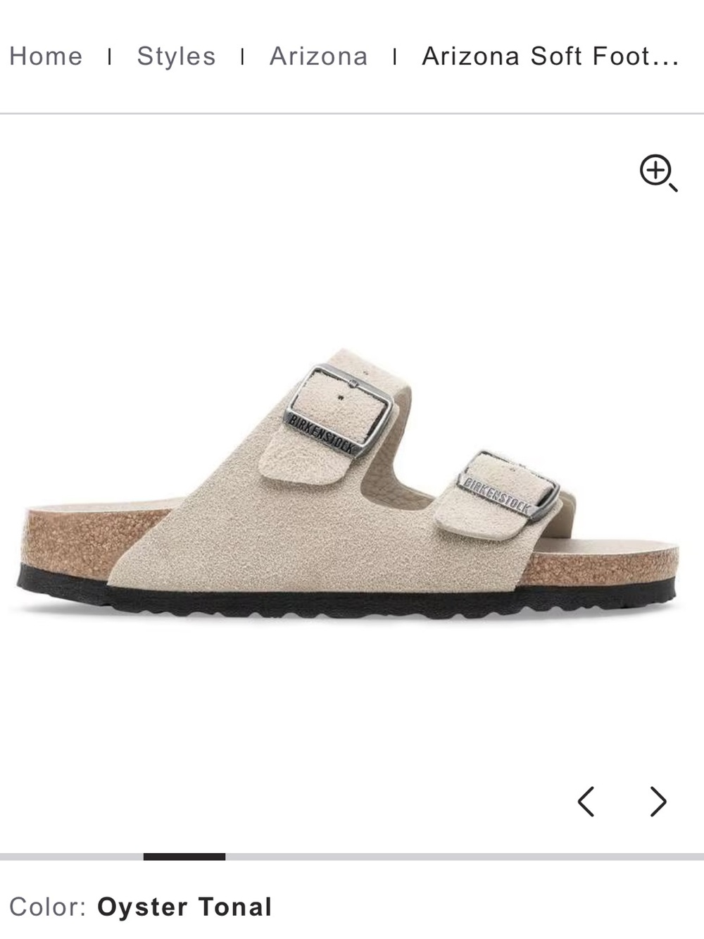 βοΈπ Women's Birkenstock Arizona Soft Footbed Sandal β Oyster Tonal Suede - Picture 2 of 16